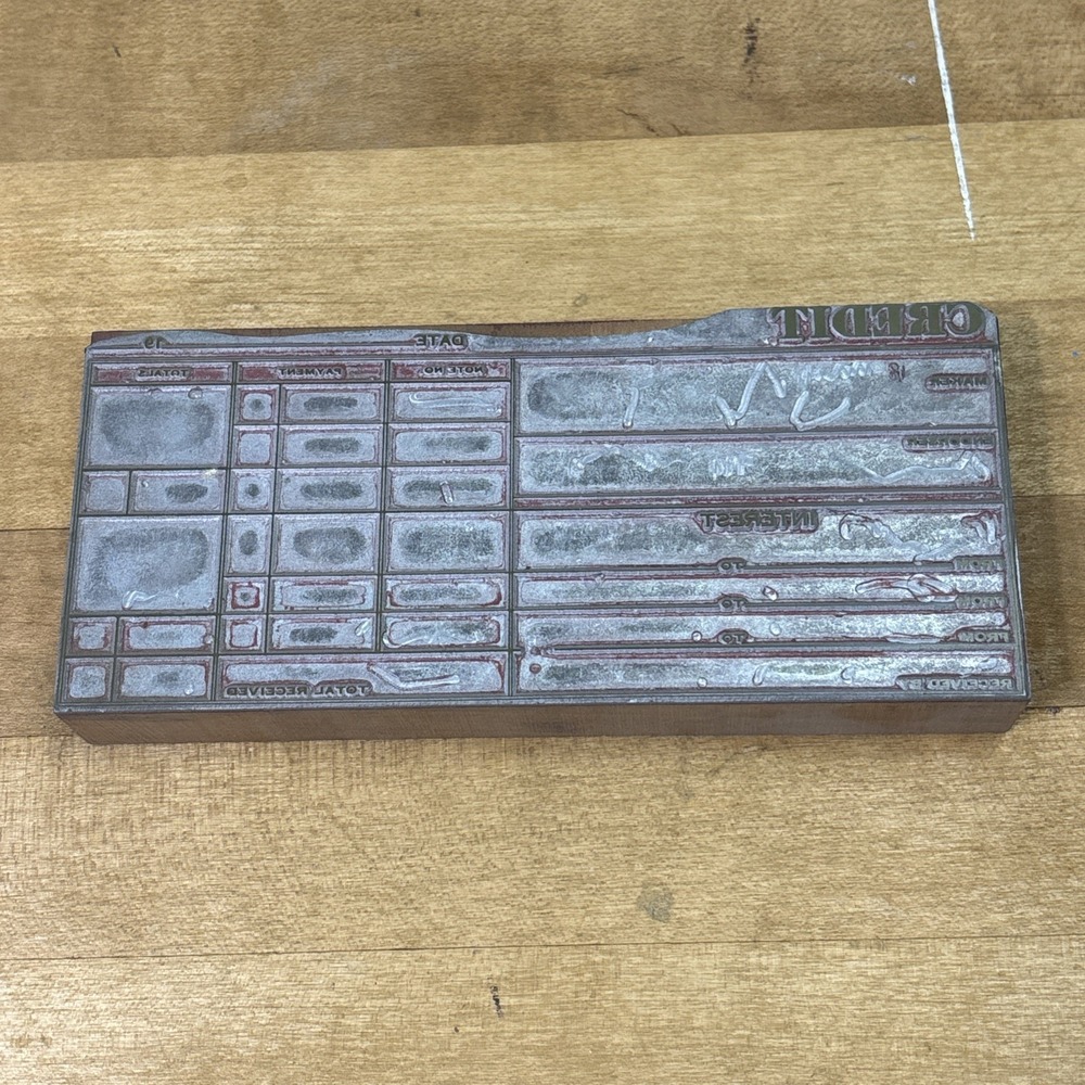 Antique Letterpress Printing Block Order Form Print Shop Printer's Block